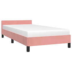 Avis Maison Chic Lit adulte - Cadre Structure de lit avec tête de lit Contemporain Rose 80x200 cm Velours -MN73244