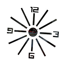 Acheter 3d miroir autocollant horloge murale amovible décalque vinyle mur autocollant horloge noir