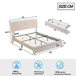 Avis ComfortXL Lit Rembourré 160 X 200 Cm Avec Bande Lumineuse Et Port USB