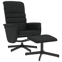 vidaXL Fauteuil inclinable avec repose-pied noir similicuir