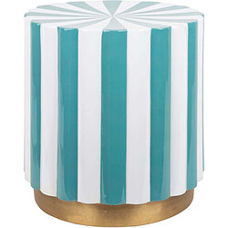 LEITMOTIV Tabouret en métal Candy Swirl turquoise.