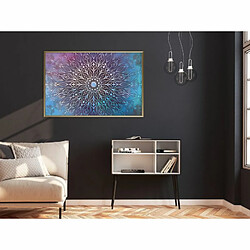 Paris Prix Affiche Murale Encadrée Blue and Pink Mandala 90 x 60 cm Or