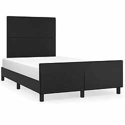 Maison Chic Lit adulte - Cadre Structure de lit avec tête de lit Contemporain Noir 120x200 cm Similicuir -MN98820