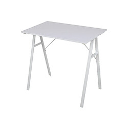 Mobili Rebecca Table D'ordinateur Pour PC En Bois Acier Blanc Bureau De Jeu De Style Moderne