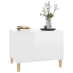 Acheter ComfortXL Table Basse Blanc Brillant 60x44,5x45 Cm Bois D'ingénierie