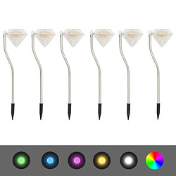 vidaXL Lampes à LED solaires de jardin 6 pcs 9x7,8x29,5 cm