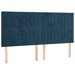 Maison Chic Lot de 4 Têtes de lit design pour chambre - Décoration de lit Bleu foncé 80x5x78/88 cm Velours -MN91259