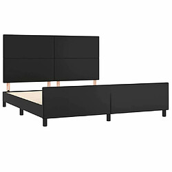 Acheter Maison Chic Lit adulte - Cadre Structure de lit avec tête de lit Contemporain Noir 160x200 cm Similicuir -MN95660