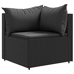 Acheter vidaXL Salon de jardin 5 pcs avec coussins Noir Résine tressée