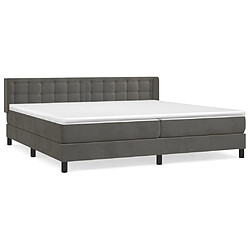 Maison Chic Lit Adulte - Lit simple Lit à sommier tapissier et matelas moelleux - Meuble de Chambre - Gris foncé 200x200cm Velours -MN54608