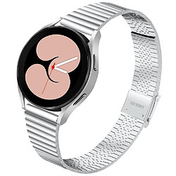 Bracelet en métal 20mm, boucle double, argent pour votre Samsung Galaxy Watch4 40mm/44mm/Galaxy Watch Active 2/Galaxy Watch Active/Galaxy Watch 42mm