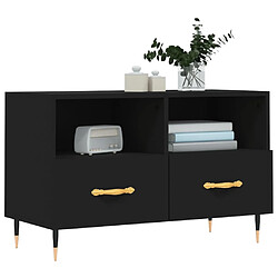 Avis Maison Chic Meuble TV scandinave - Banc TV pour salon Noir 80x36x50 cm Bois d'ingénierie -MN95609