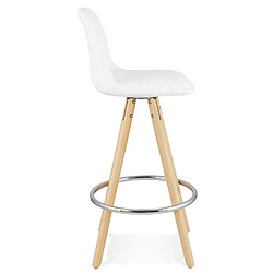 Avis Alterego Tabouret snack mi-hauteur 'FLORENCE MINI' en tissu bouloché blanc style scandinave