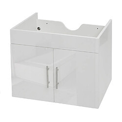 Mendler Meuble sous-lavabo HWC-D16, meuble sous-lavabo meuble de salle de bain, brillant 60cm ~ gris