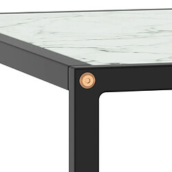 Avis vidaXL Table basse Noir avec verre marbre blanc 80x80x35 cm