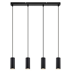 NETTLIFE Suspension métal noir diamètre 60 cm GU10 4 flammes salon industriel salle à manger lampe moderne pour intérieur cuisine chambre