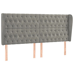 Maison Chic Tête de lit scandinave avec oreilles,meuble de chambre Gris clair 203x23x118/128 cm Velours -MN76913