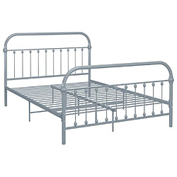 vidaXL Cadre de lit sans matelas gris métal 120x200 cm