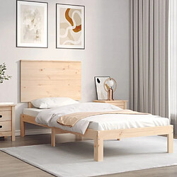 Maison Chic Cadre/structure de lit avec tête de lit pour adulte - Lit Moderne Chambre petit simple bois massif -MN25476