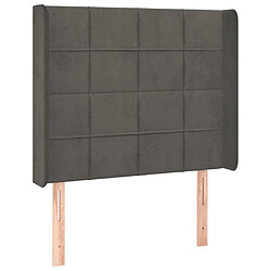 Maison Chic Tête de lit scandinave avec oreilles,meuble de chambre Gris foncé 93x16x118/128 cm Velours -MN96685