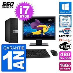 PC Dell 5040 SFF Ecran 27" Intel i7-6700 RAM 16Go SSD 480Go HDMI Windows 10 Wifi - Occasion