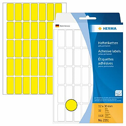 Herma 2351 Étiquettes universelles 12 x 30 mm 1120 pièces Jaune