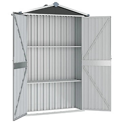 Helloshop26 Abri de jardin cabane cabanon maison de stockage remise extérieur hangar outils robuste 116 x 45 x 175 cm acier galvanisé anthracite 02_0022179