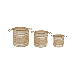 Beliani Lot de 3 paniers en jute naturel et beige ZHOB