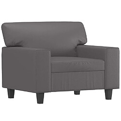 Avis vidaXL Fauteuil avec repose-pied Gris 60 cm Similicuir