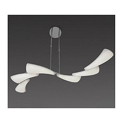 Luminaire Center Suspension Mistral télescopique 36W LED Line 3000K, 3240lm, chrome poli/acrylique givré