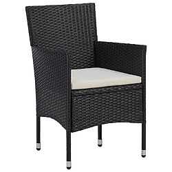 Avis Maison Chic Mobilier à dîner 3 pcs de jardin - Ensemble table et chaises d'extérieur - Salon/Mobilier de jardin classique Résine tressée Noir -MN41143