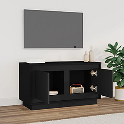 Avis Maison Chic Meuble TV scandinave - Banc TV pour salon noir 80x35x45 cm bois d'ingénierie -MN82157