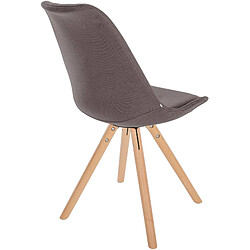 Decoshop26 Chaise de salle à manger x1 style scandinave en tissu taupe pieds en bois clair 10_0001480 pas cher