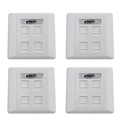 4x Prise De Réseau Ethernet Du Port RJ45 / RJ11 De La Plaque Frontale De Prise Murale De Données Quadruple 4