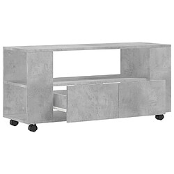 Maison Chic Meuble TV scandinave - Banc TV pour salon gris béton 102x34,5x43 cm bois d'ingénierie -MN78223 pas cher