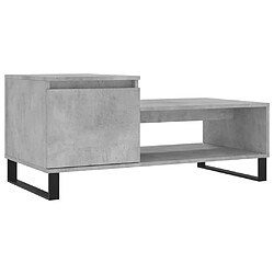 vidaXL Table basse Gris béton 100x50x45 cm Bois d'ingénierie