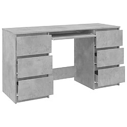 Acheter vidaXL Bureau Gris béton 140x50x77 cm Bois d'ingénierie