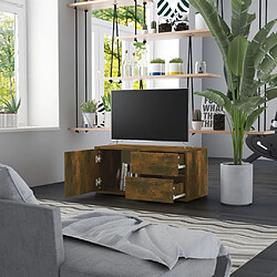 Avis Maison Chic Meuble TV scandinave - Banc TV pour salon Chêne fumé 80x34x36 cm Bois d'ingénierie -MN34126