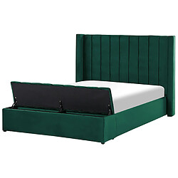 Beliani Lit double en velours vert avec banc coffre 140 x 200 cm NOYERS