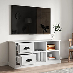 Avis Maison Chic Meuble TV scandinave - Banc TV pour salon blanc 102x35,5x47,5 cm bois d'ingénierie -MN94655