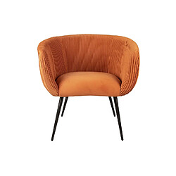 LEITMOTIV Fauteuil en velours Majestic - Orange