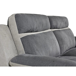 Vente-Unique Canapé 3 places relax en microfibre anthracite et bandes gris clair TALCA pas cher