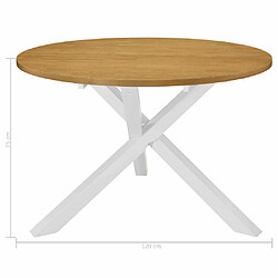 Acheter Maison Chic Table de salle à manger,Table à dîner Blanc 120 x 75 cm MDF -GKD88466