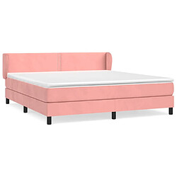 Maison Chic Lit Adulte - Lit simple Lit à sommier tapissier avec matelas moelleux - Meuble de Chambre - Rose 180x200 cm Velours -MN52280