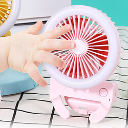 Bakeey Ventilateur de Clip de Lumière de Remplissage de Téléphone Portable Mini Ventilateur Portable Dortoir Étudiant Ventilateur de Bureau USB Rechargeable avec Veilleuse