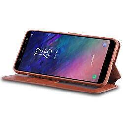 Wewoo Housse Coque Pour Galaxy A6 Plus 2018 AZNS Étui en cuir PU avec texture de mollet et rabat horizontal porte-carte et fentes carte et cadre photo Marron pas cher