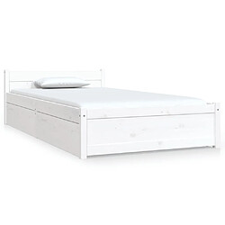 vidaXL Cadre de lit sans matelas avec tiroirs blanc