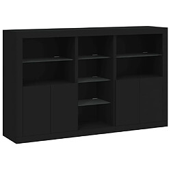 Avis Maison Chic Commode Buffet - Meuble de rangement avec lumières LED noir 162x37x100 cm -GKD93005