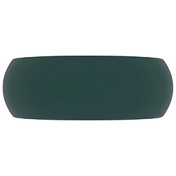 Avis vidaXL Lavabo rond de luxe Vert foncé mat 40x15 cm Céramique