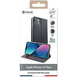 Avis Muvit Étui de Protection pour iPhone 14 Plus Folio Stand Noir